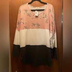 Floral light weight sweatshirt 3X